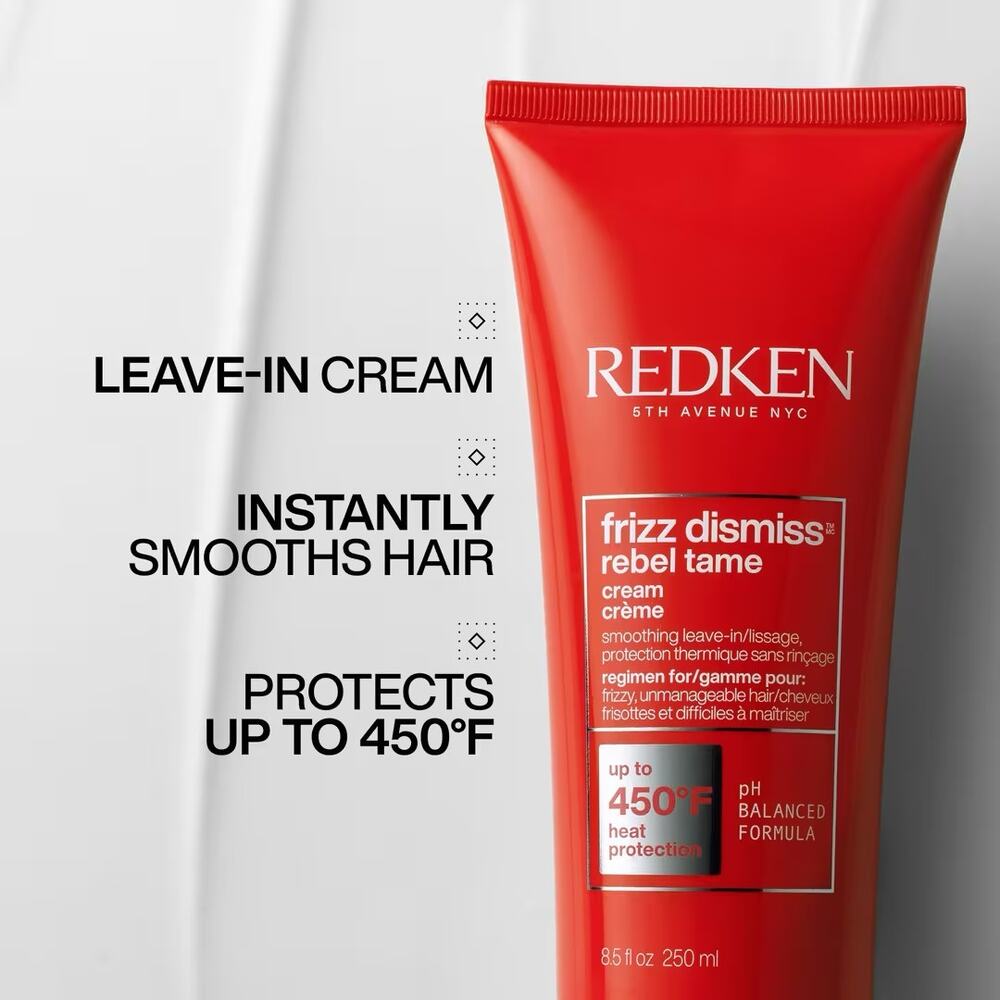 Redken Frizz Dismiss Rebel Tame Heat Protectant Leave In Cream 8.5oz - Picture 3 of 5